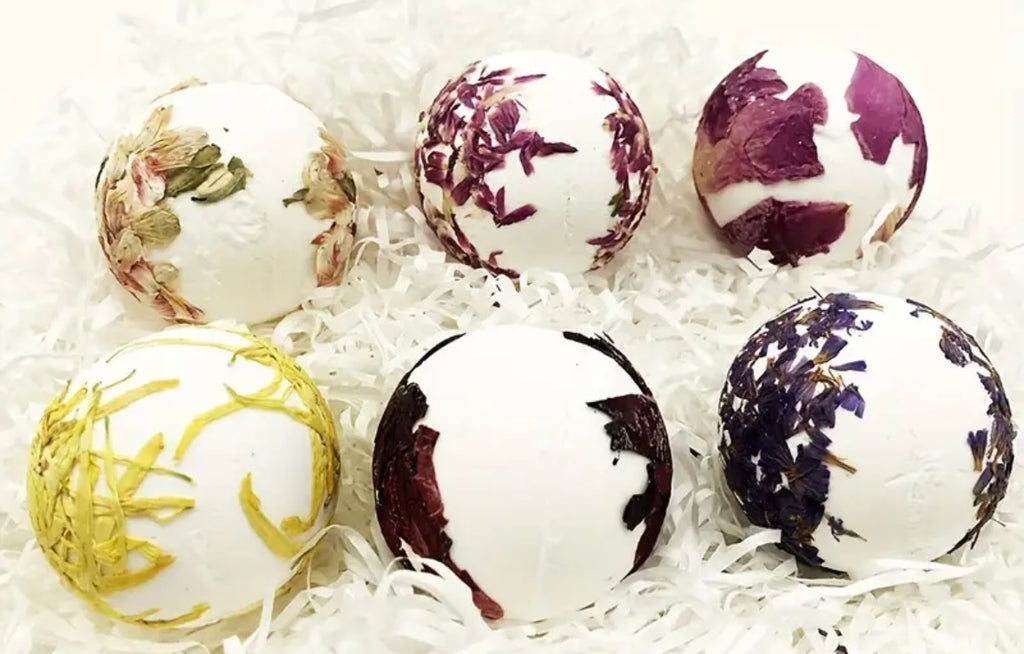 Boule de bain, fleurs séchées